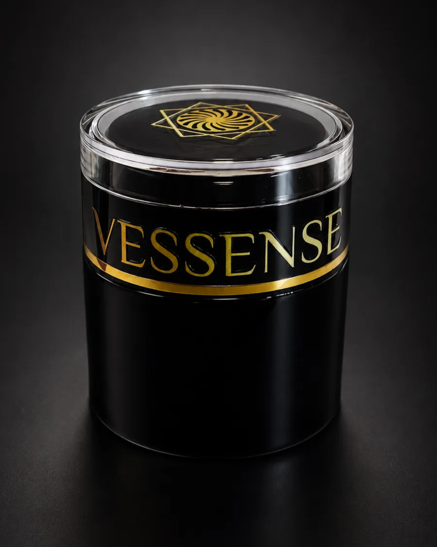 Vasetto in vetro nero lucido VESSENSE LA CRÈME RIVIERA.